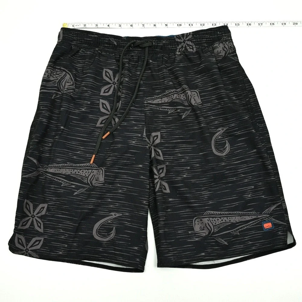 Cova Swimming Fish AOP Men's Swim Trunks‎ Medium Drawstring Closure Beach Resort